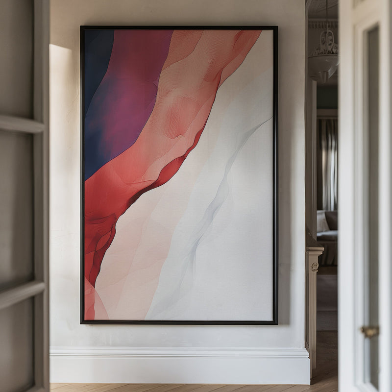 Canvas Wall Art Stretched Over Wooden Frame with Floating Frame and Waves Of Brown Abstract Painting CV4262 - Al Rugaib Furniture