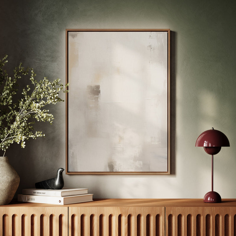 Canvas Wall Art Stretched Over Wooden Frame with Floating Frame and White Light Painting CV4264 - Al Rugaib Furniture