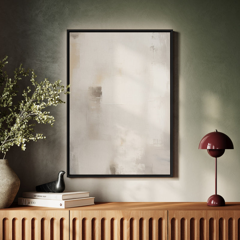 Canvas Wall Art Stretched Over Wooden Frame with Floating Frame and White Light Painting CV4264 - Al Rugaib Furniture