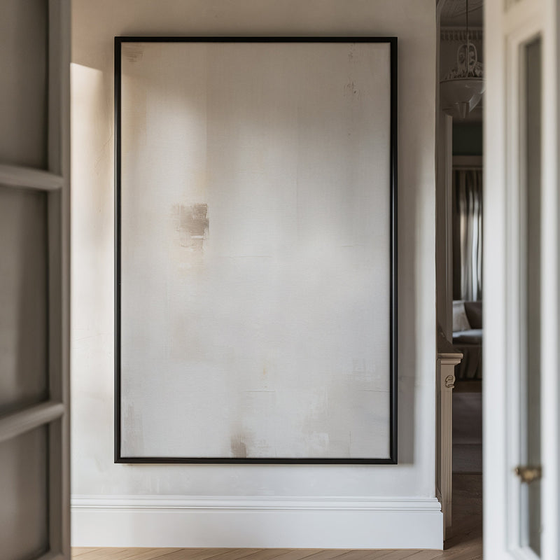 Canvas Wall Art Stretched Over Wooden Frame with Floating Frame and White Light Painting CV4264 - Al Rugaib Furniture