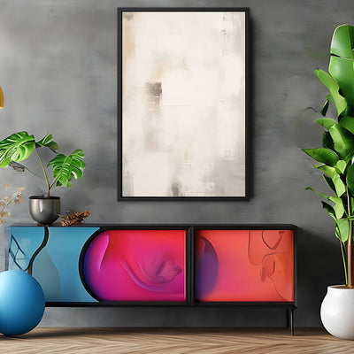 Canvas Wall Art Stretched Over Wooden Frame with Floating Frame and White Light Painting CV4264 - Al Rugaib Furniture