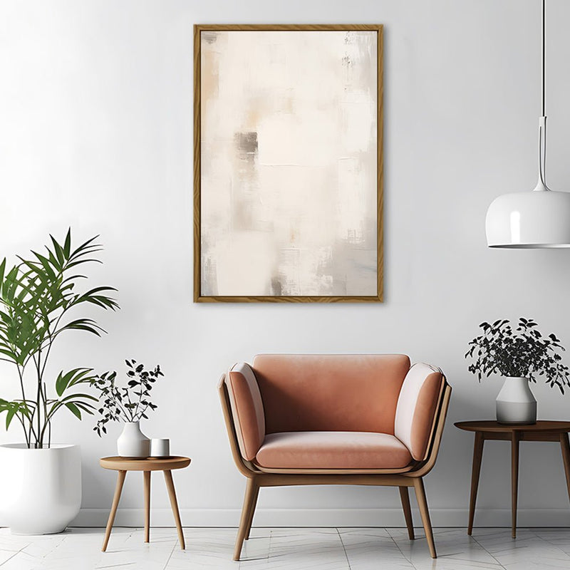 Canvas Wall Art Stretched Over Wooden Frame with Floating Frame and White Light Painting CV4264 - Al Rugaib Furniture