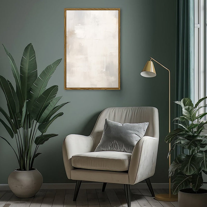 Canvas Wall Art Stretched Over Wooden Frame with Floating Frame and White Light Painting CV4265 - Al Rugaib Furniture