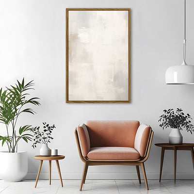 Canvas Wall Art Stretched Over Wooden Frame with Floating Frame and White Light Painting CV4265 - Al Rugaib Furniture