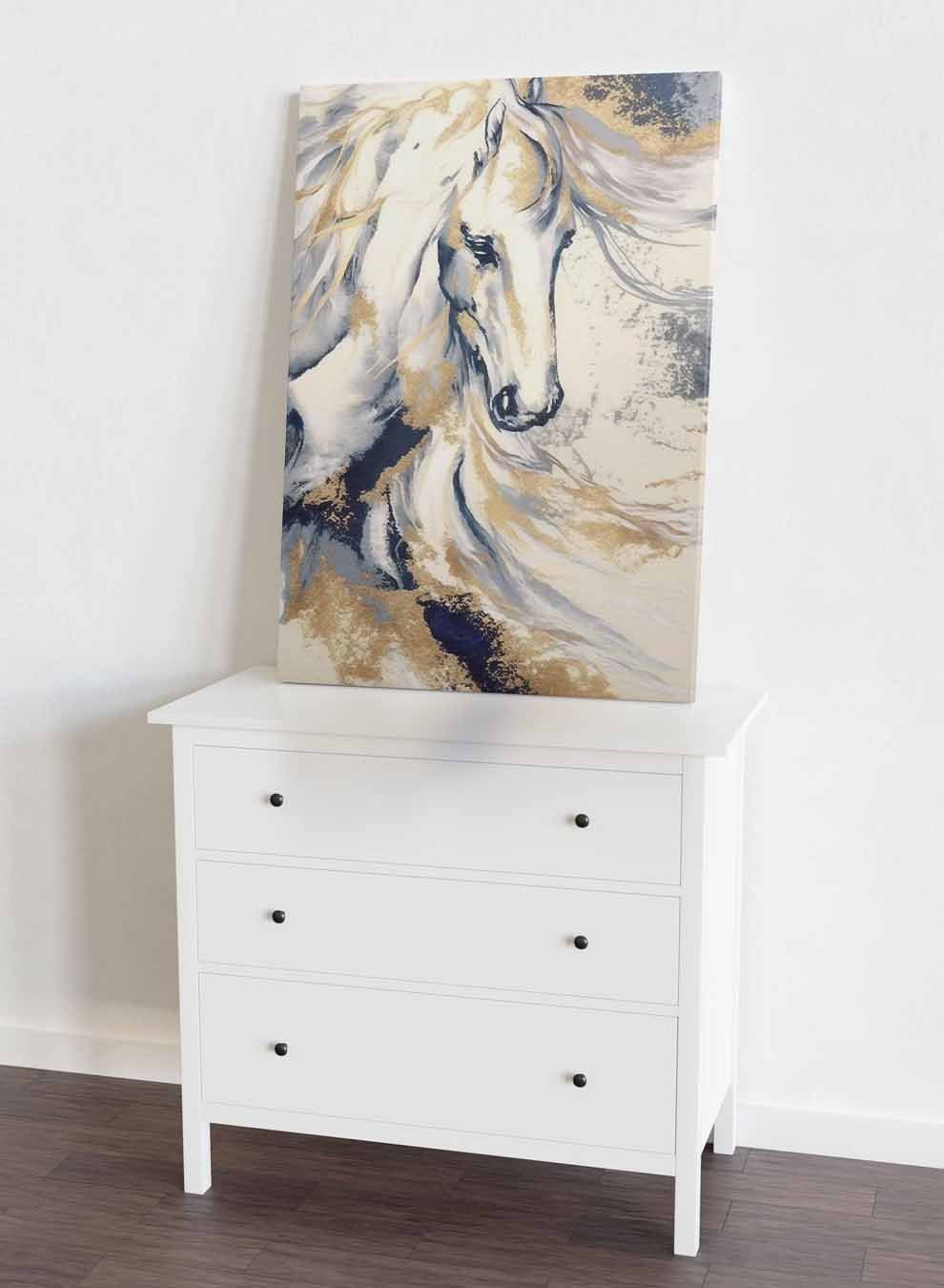 Canvas Wall Art Stretched Over Wooden Frame with Gold Floating Frame Paintings & Pictures| LOWHA