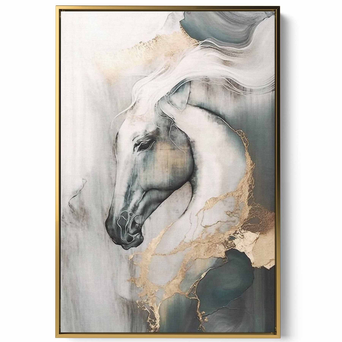 Canvas Wall Art Stretched Over Wooden Frame with Gold Floating Frame Paintings & Pictures| LOWHA