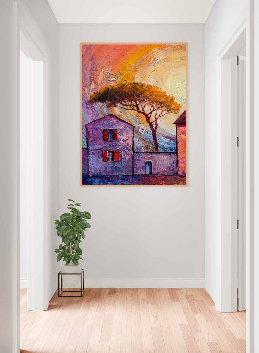 Canvas Wall Art Stretched Over Wooden Frame with Gold Floating Frame Paintings & Pictures| LOWHA