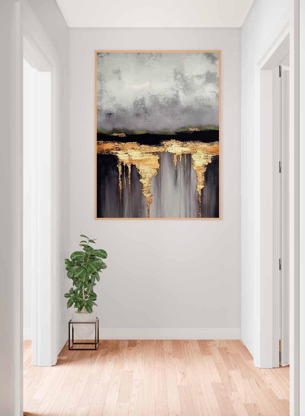 Canvas Wall Art Stretched Over Wooden Frame with Gold Floating Frame Paintings & Pictures| LOWHA