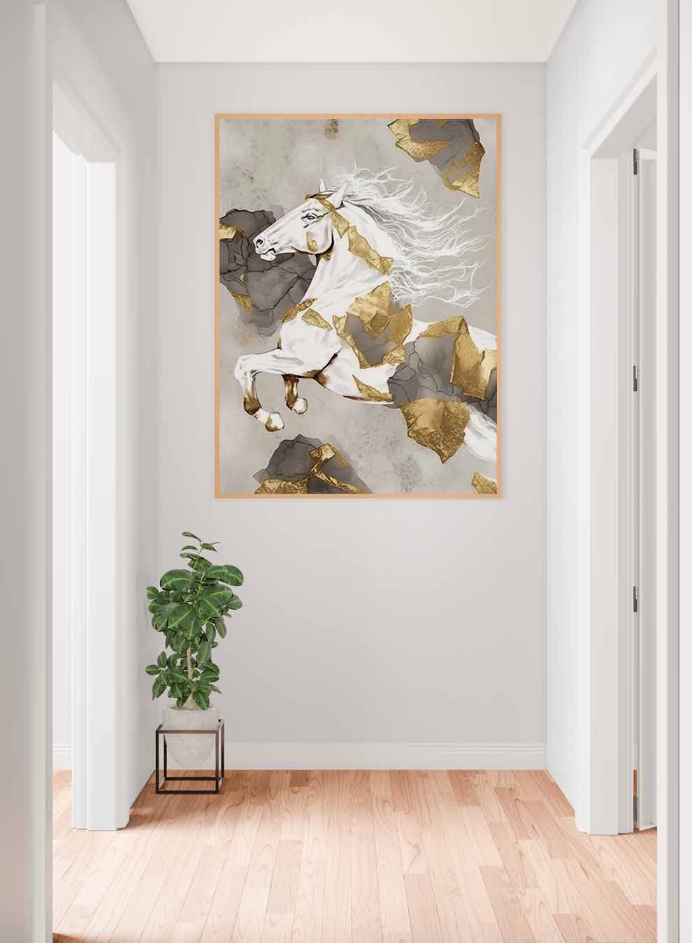 Canvas Wall Art Stretched Over Wooden Frame with Gold Floating Frame Paintings & Pictures| LOWHA