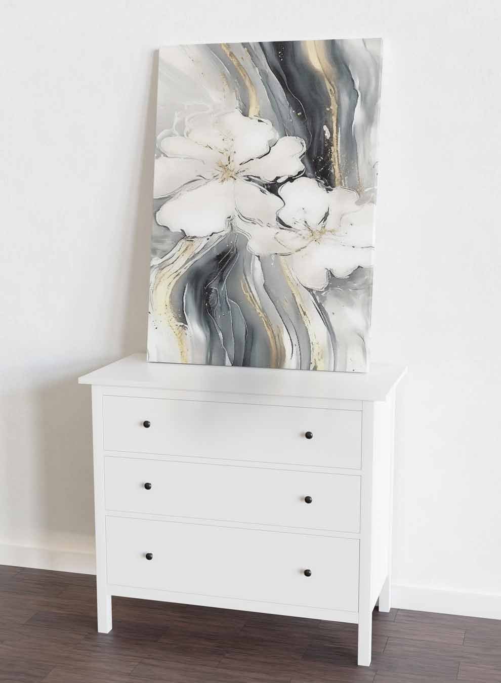 Canvas Wall Art Stretched Over Wooden Frame with Gold Floating Frame Paintings & Pictures| LOWHA