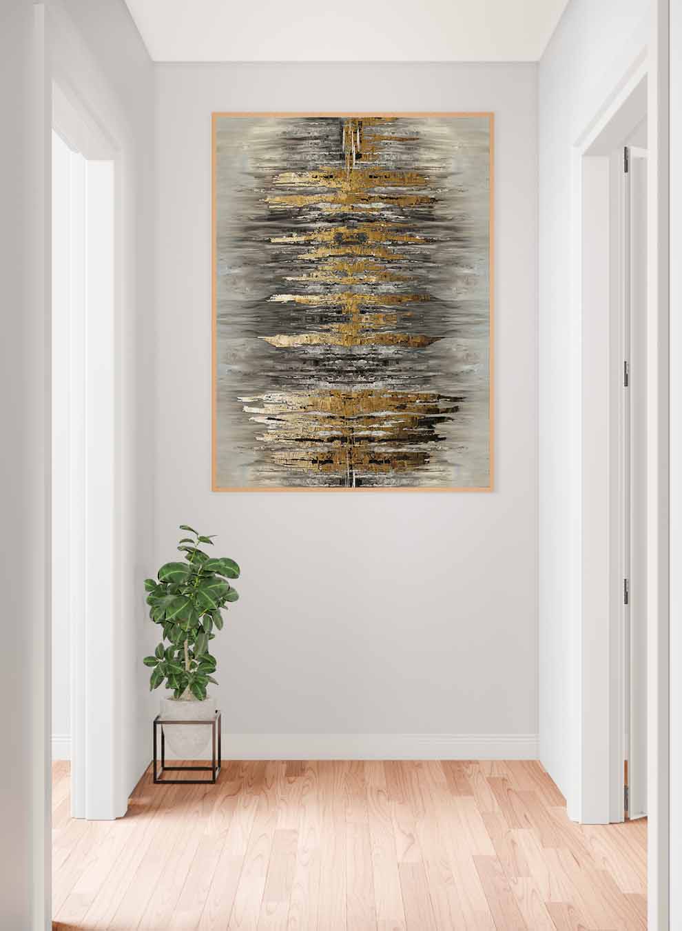 Canvas Wall Art Stretched Over Wooden Frame with Gold Floating Frame Paintings & Pictures| LOWHA