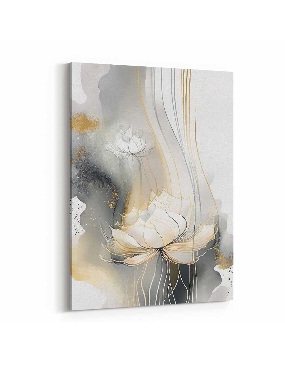 Canvas Wall Art Stretched Over Wooden Frame with Gold Floating Frame Paintings & Pictures| LOWHA