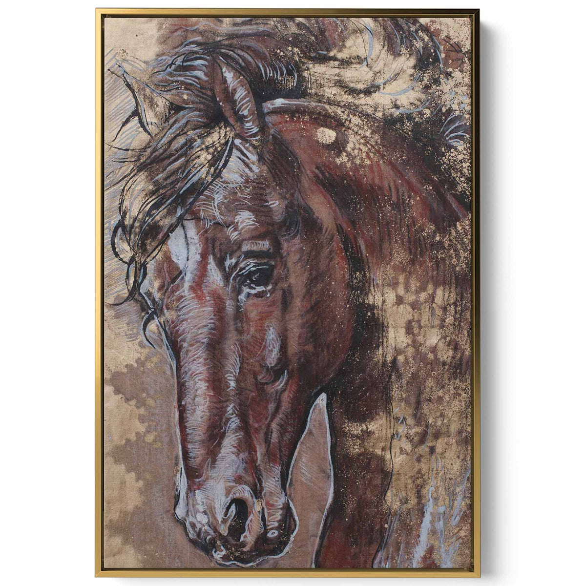 Canvas Wall Art Stretched Over Wooden Frame with Gold Floating Frame Paintings & Pictures| LOWHA