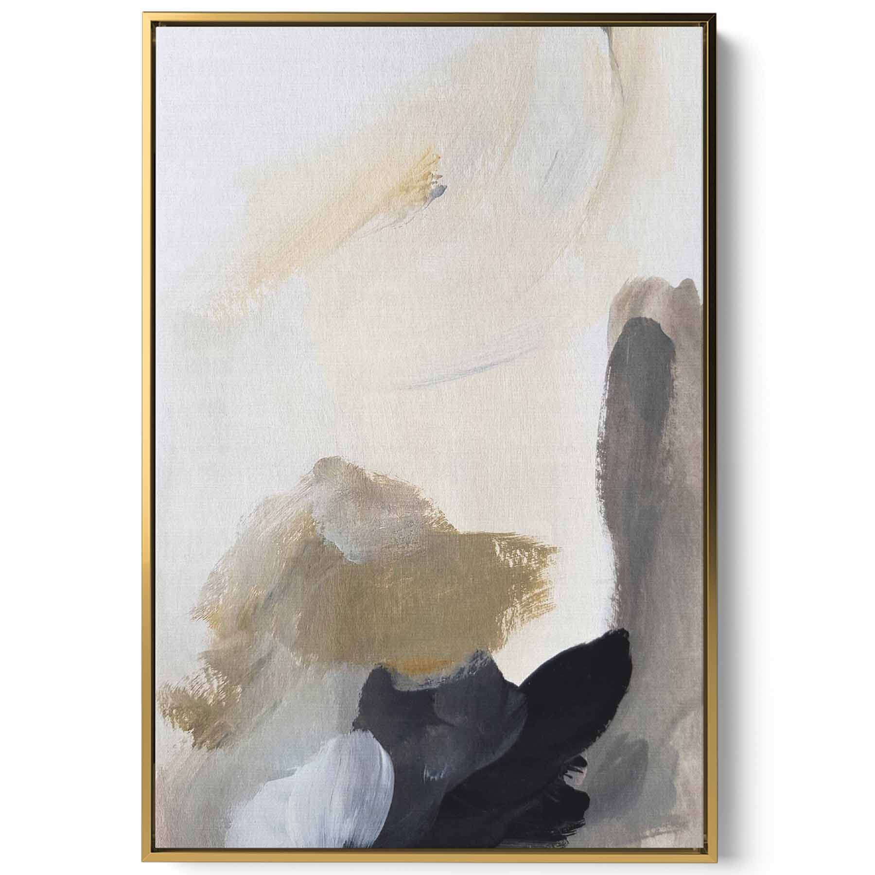 Canvas Wall Art Stretched Over Wooden Frame with Gold Floating Frame Paintings & Pictures| LOWHA