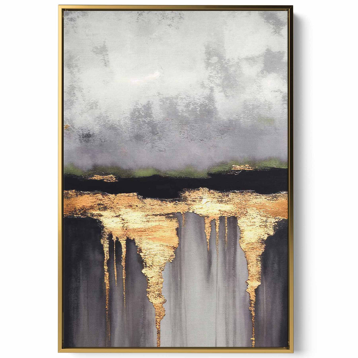Canvas Wall Art Stretched Over Wooden Frame with Gold Floating Frame Paintings & Pictures| LOWHA