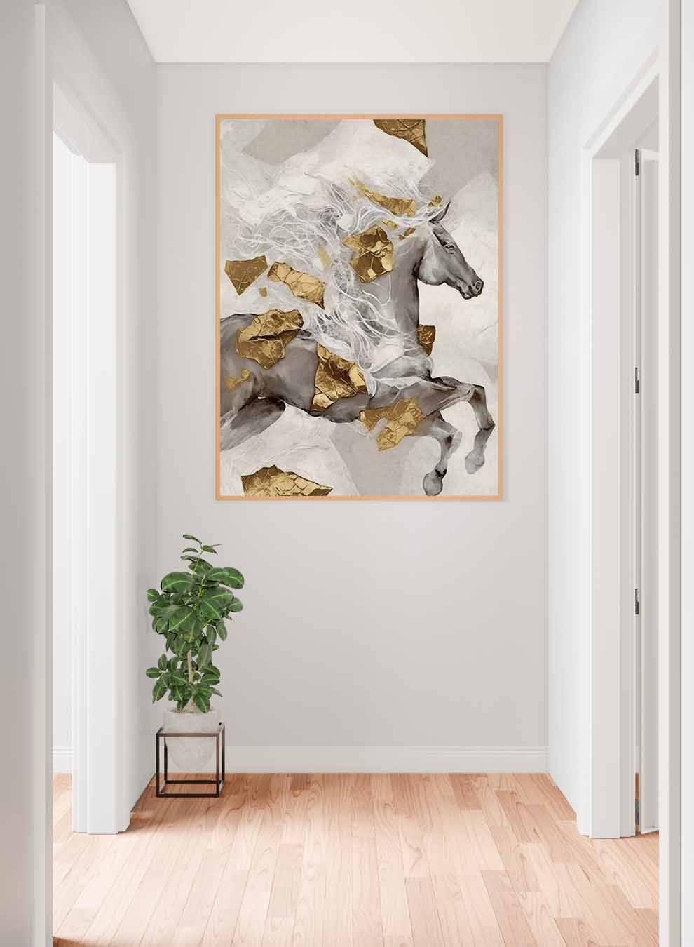 Canvas Wall Art Stretched Over Wooden Frame with Gold Floating Frame Paintings & Pictures| LOWHA