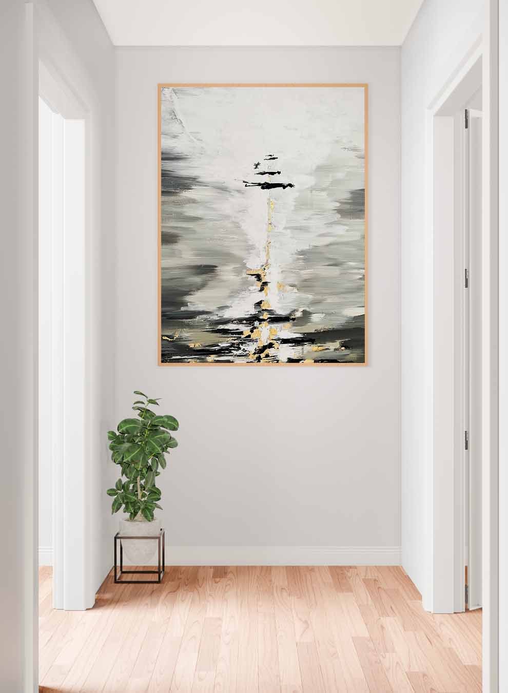 Canvas Wall Art Stretched Over Wooden Frame with Gold Floating Frame Paintings & Pictures| LOWHA