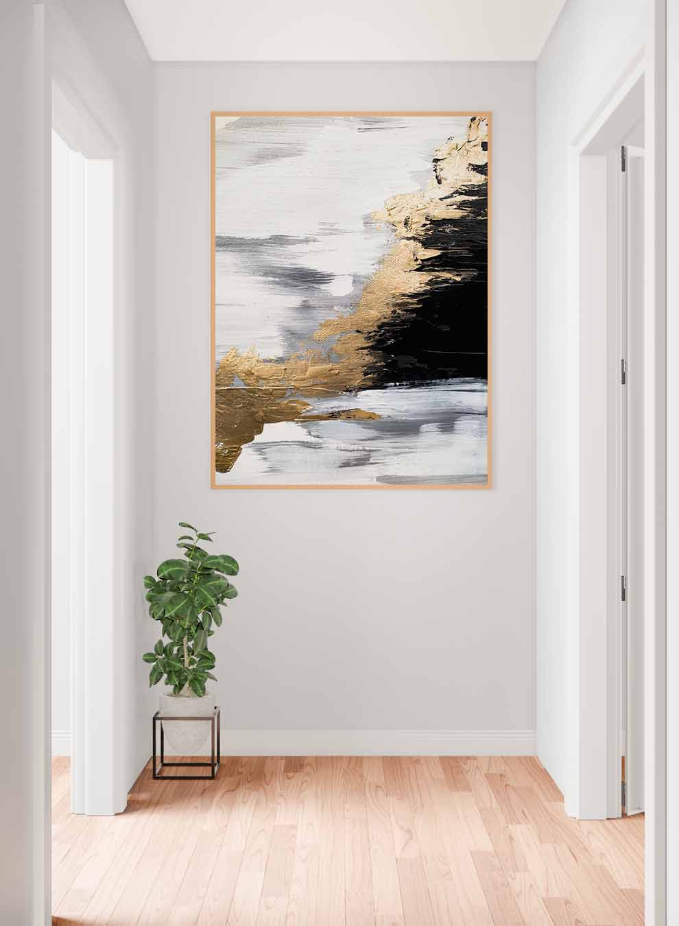 Canvas Wall Art Stretched Over Wooden Frame with Gold Floating Frame Paintings & Pictures| LOWHA