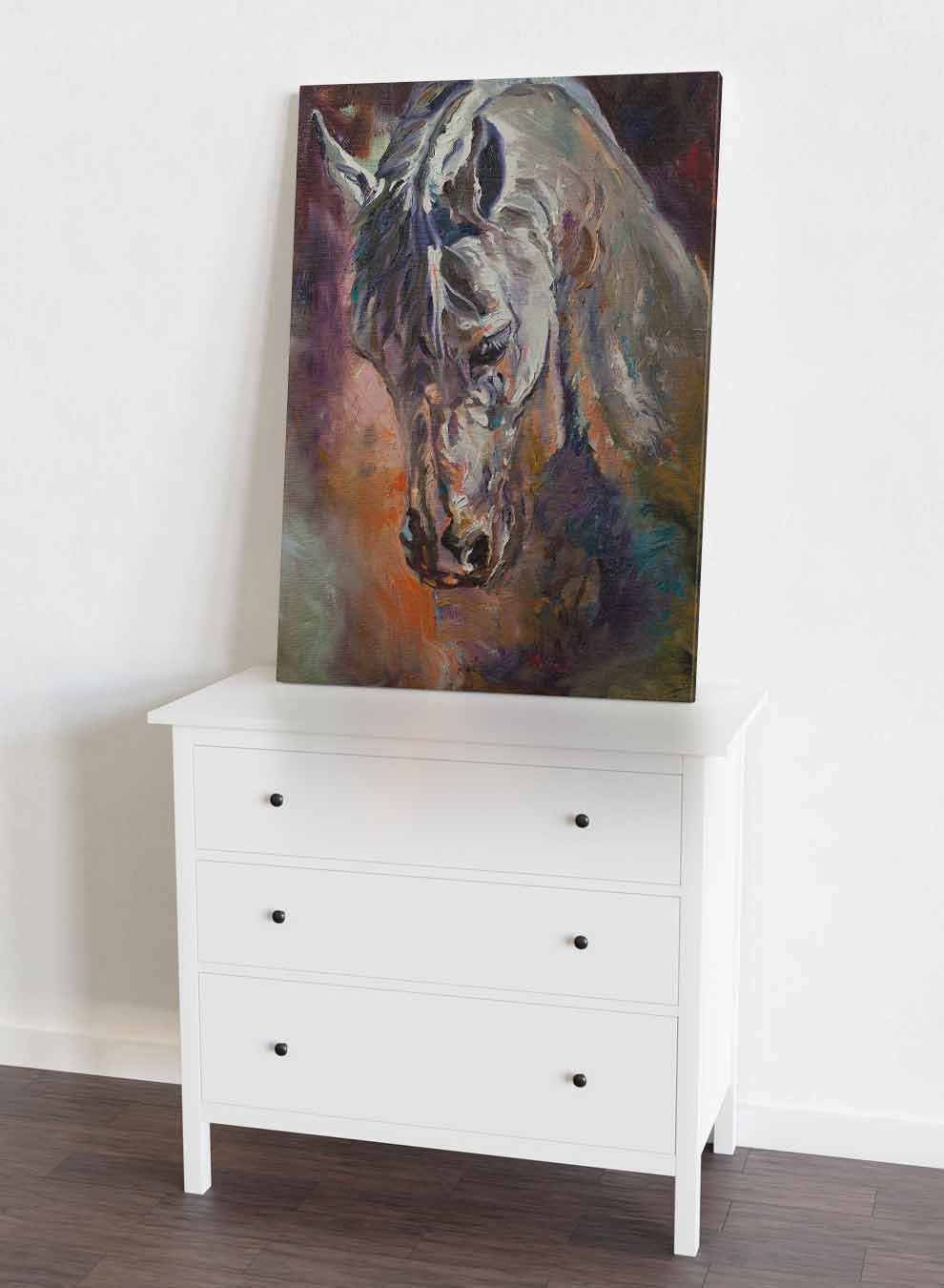 Canvas Wall Art Stretched Over Wooden Frame with Gold Floating Frame Paintings & Pictures| LOWHA