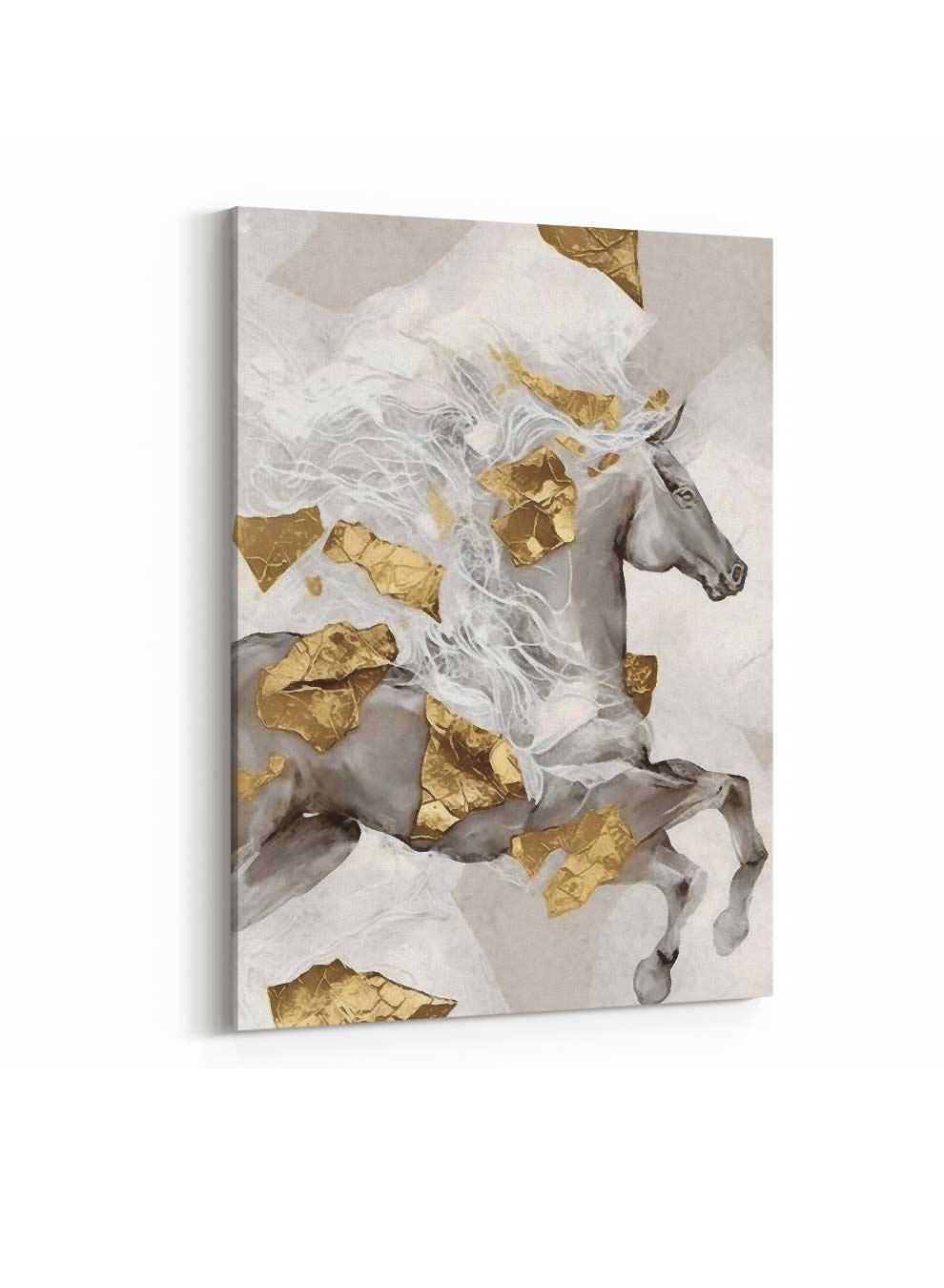 Canvas Wall Art Stretched Over Wooden Frame with Gold Floating Frame Paintings & Pictures| LOWHA