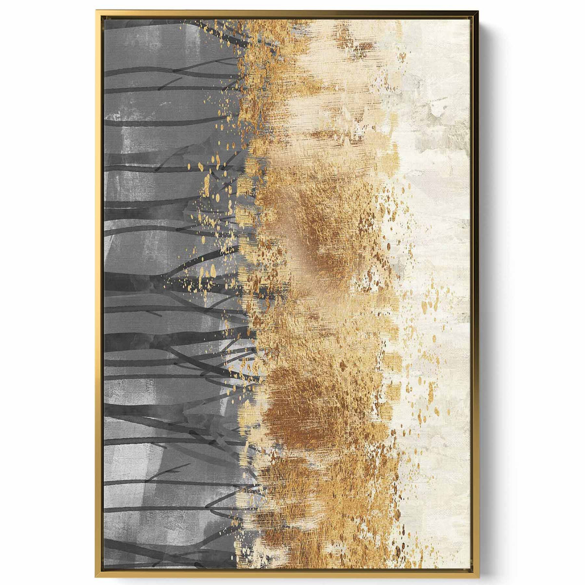 Canvas Wall Art Stretched Over Wooden Frame with Gold Floating Frame Paintings & Pictures| LOWHA