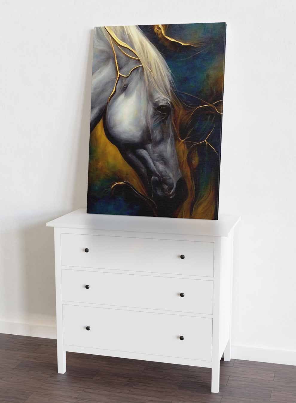 Canvas Wall Art Stretched Over Wooden Frame with Gold Floating Frame Paintings & Pictures| LOWHA