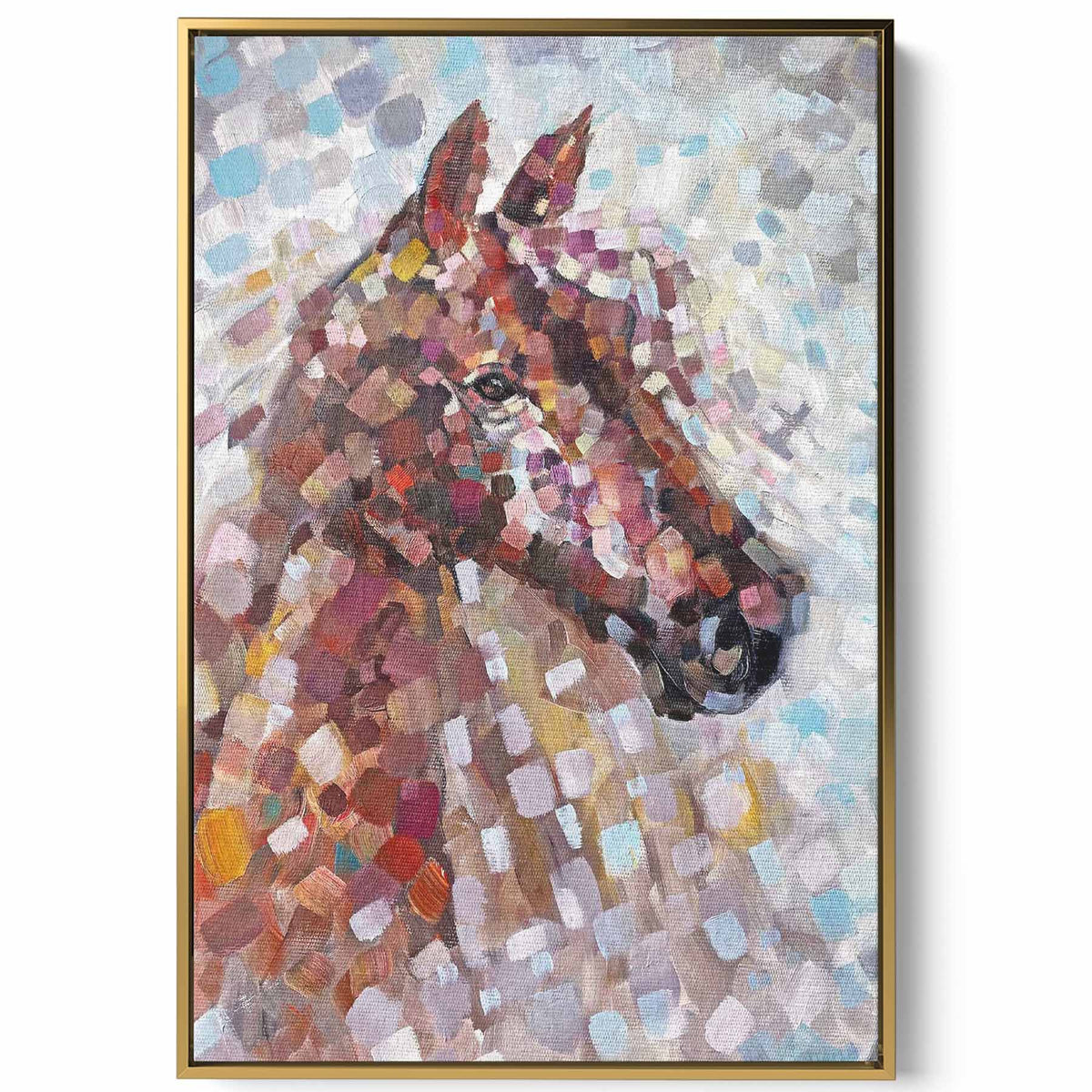 Canvas Wall Art Stretched Over Wooden Frame with Gold Floating Frame Paintings & Pictures| LOWHA