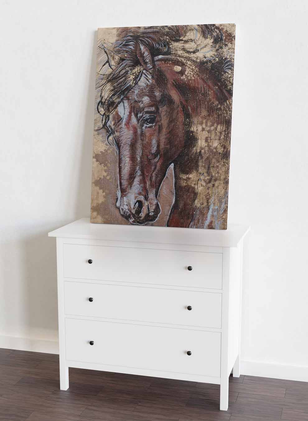 Canvas Wall Art Stretched Over Wooden Frame with Gold Floating Frame Paintings & Pictures| LOWHA