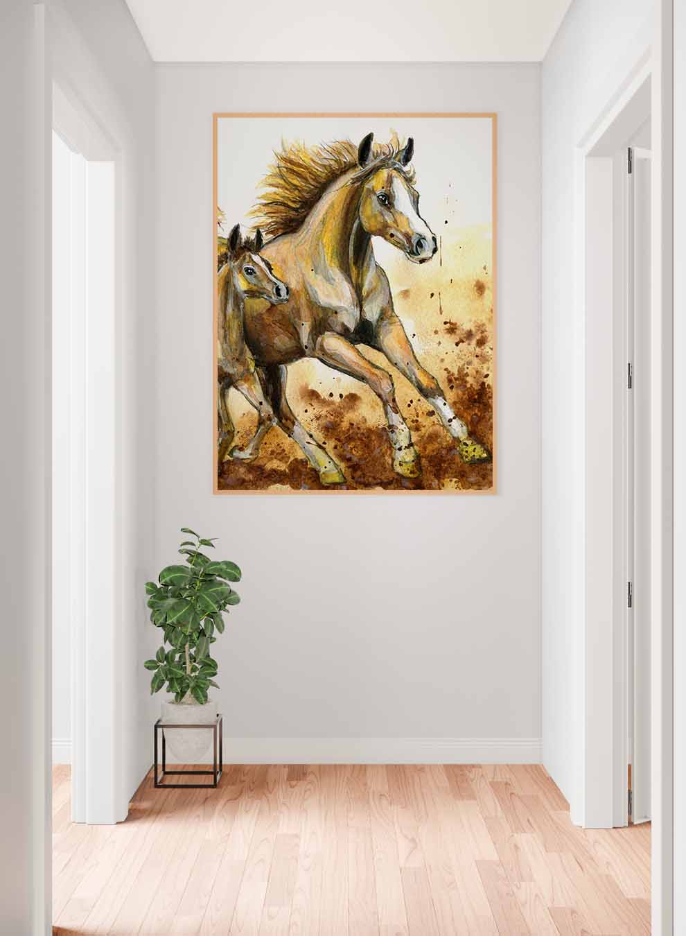 Canvas Wall Art Stretched Over Wooden Frame with Gold Floating Frame Paintings & Pictures| LOWHA