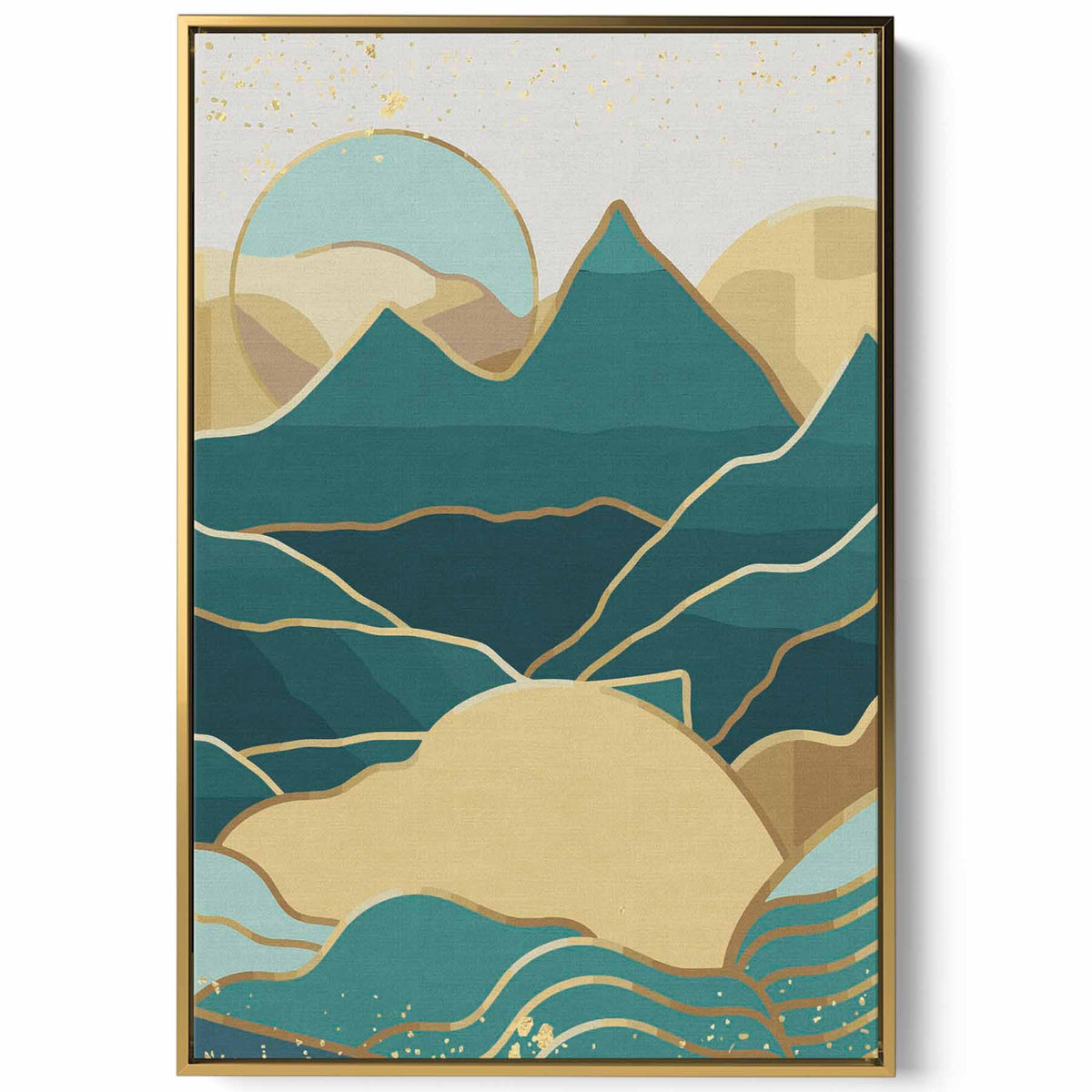 Canvas Wall Art Stretched Over Wooden Frame with Gold Floating Frame Paintings & Pictures| LOWHA