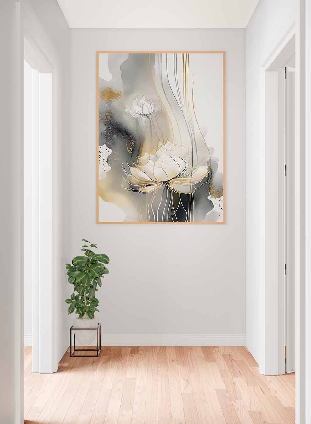 Canvas Wall Art Stretched Over Wooden Frame with Gold Floating Frame Paintings & Pictures| LOWHA
