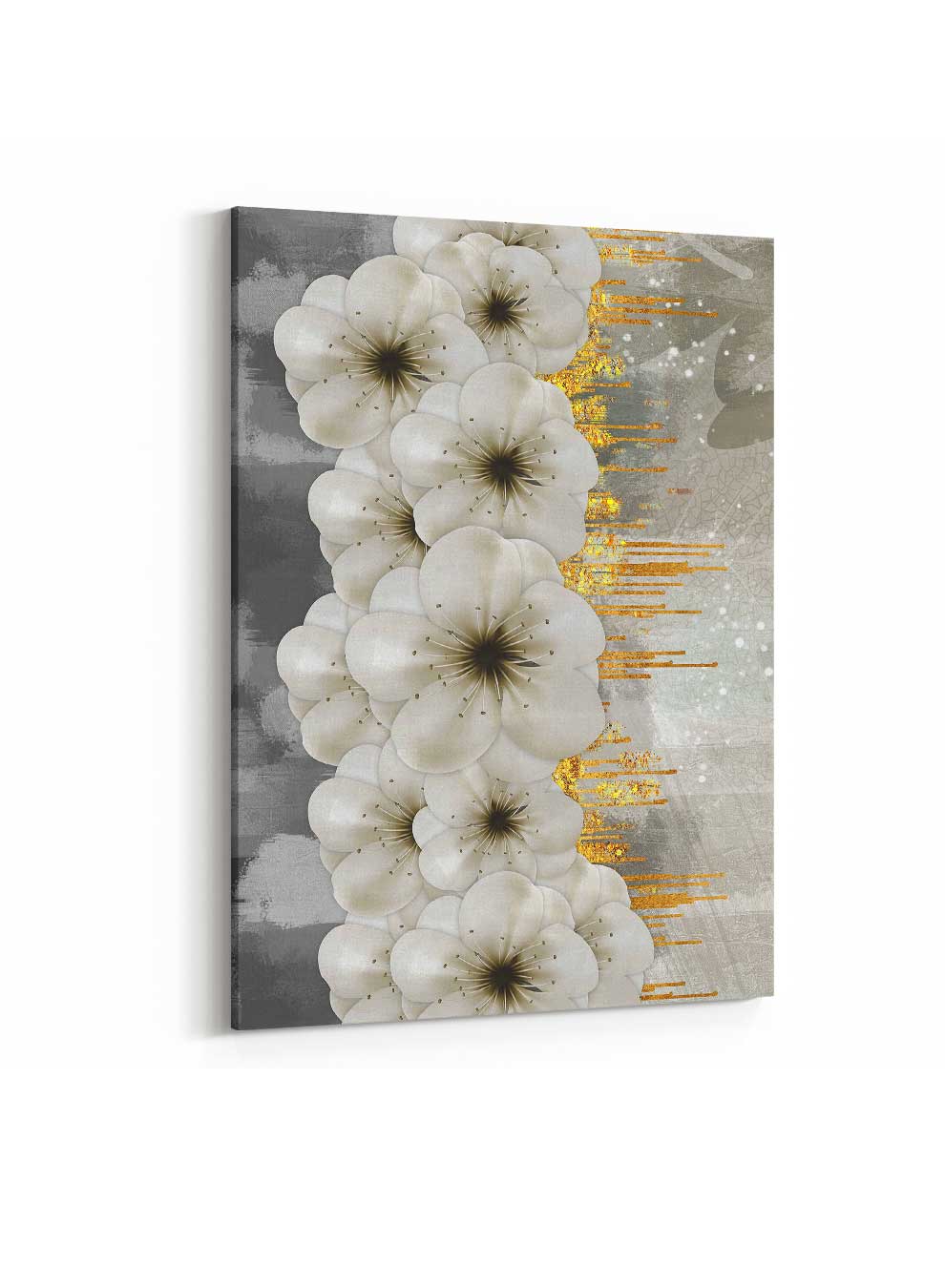Canvas Wall Art Stretched Over Wooden Frame with Gold Floating Frame Paintings & Pictures| LOWHA