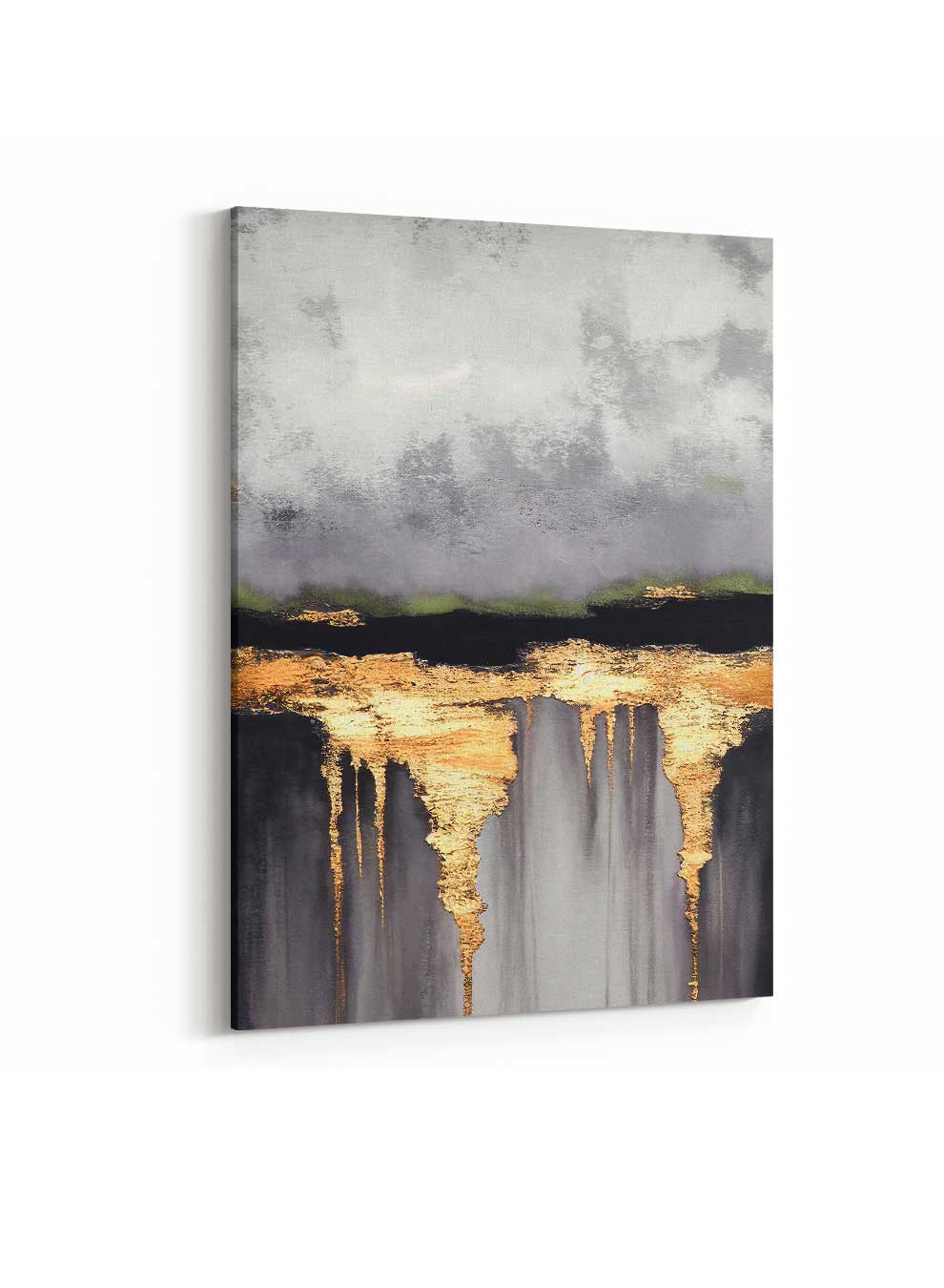 Canvas Wall Art Stretched Over Wooden Frame with Gold Floating Frame Paintings & Pictures| LOWHA