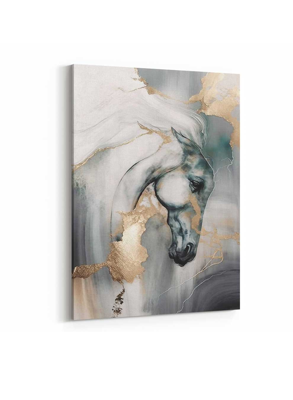 Canvas Wall Art Stretched Over Wooden Frame with Gold Floating Frame Paintings & Pictures| LOWHA