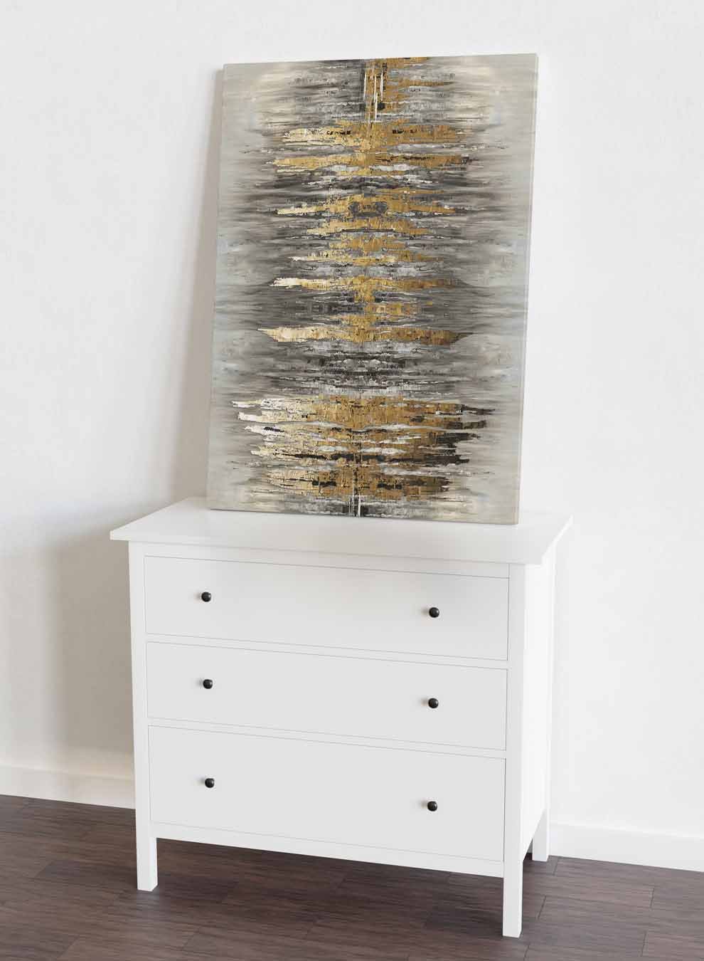 Canvas Wall Art Stretched Over Wooden Frame with Gold Floating Frame Paintings & Pictures| LOWHA