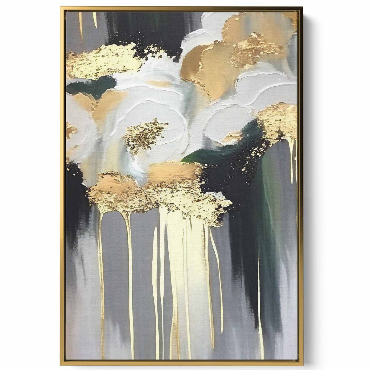 Canvas Wall Art Stretched Over Wooden Frame with Gold Floating Frame Paintings & Pictures| LOWHA