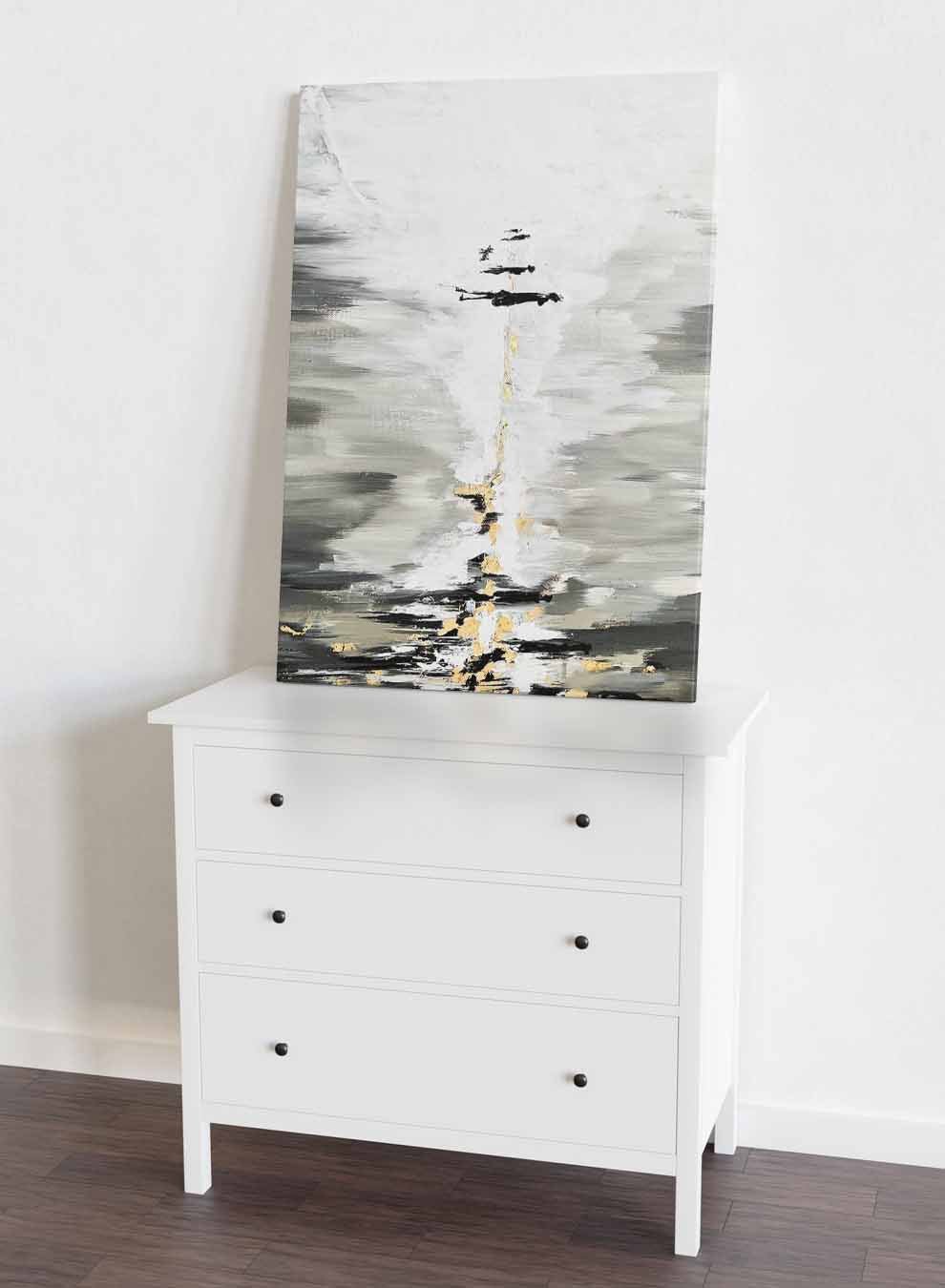 Canvas Wall Art Stretched Over Wooden Frame with Gold Floating Frame Paintings & Pictures| LOWHA