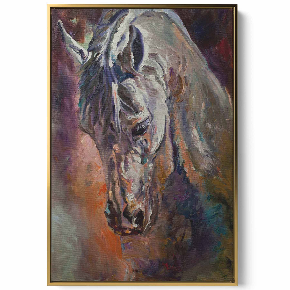 Canvas Wall Art Stretched Over Wooden Frame with Gold Floating Frame Paintings & Pictures| LOWHA