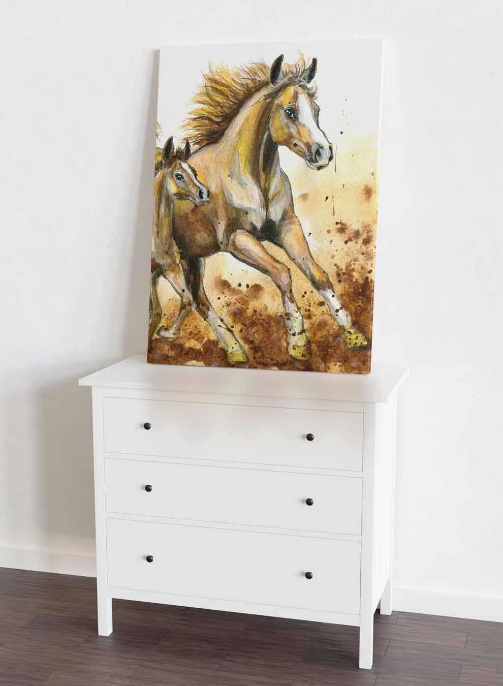 Canvas Wall Art Stretched Over Wooden Frame with Gold Floating Frame Paintings & Pictures| LOWHA