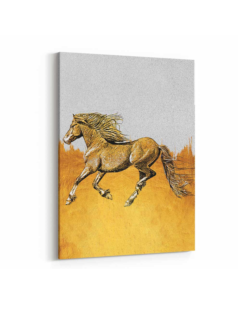 Canvas Wall Art Stretched Over Wooden Frame with Gold Floating Frame Paintings & Pictures| LOWHA