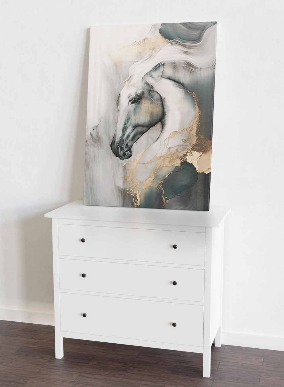 Canvas Wall Art Stretched Over Wooden Frame with Gold Floating Frame Paintings & Pictures| LOWHA