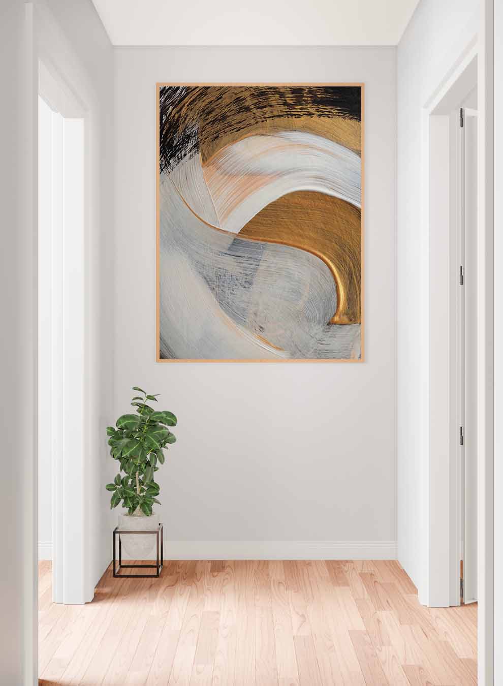 Canvas Wall Art Stretched Over Wooden Frame with Gold Floating Frame Paintings & Pictures| LOWHA