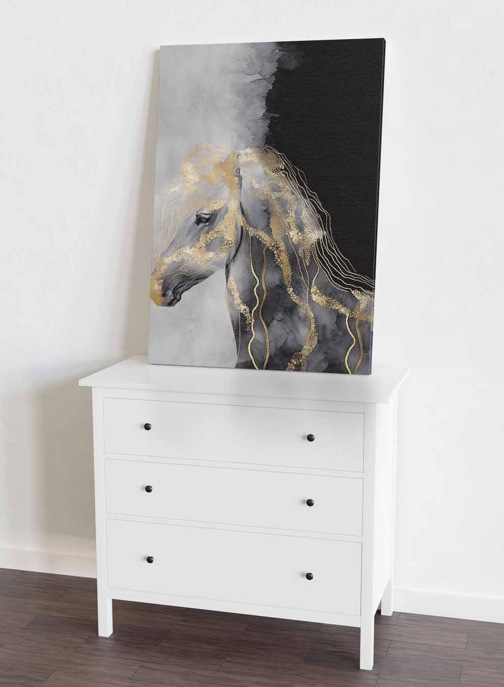Canvas Wall Art Stretched Over Wooden Frame with Gold Floating Frame Paintings & Pictures| LOWHA