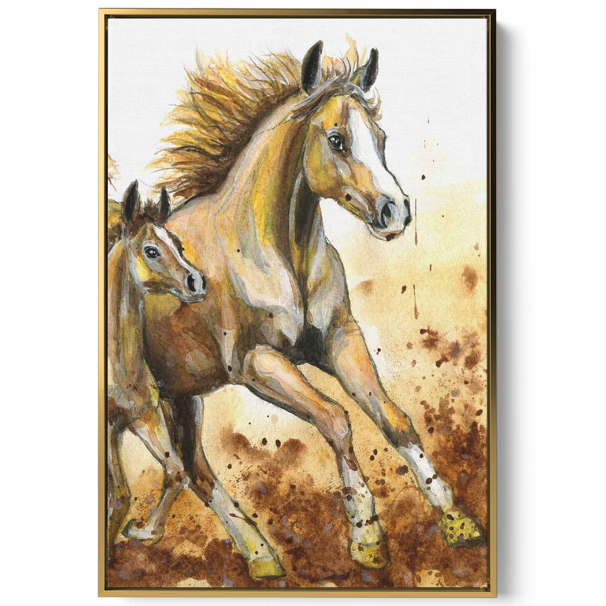 Canvas Wall Art Stretched Over Wooden Frame with Gold Floating Frame Paintings & Pictures| LOWHA