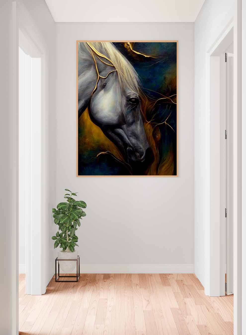 Canvas Wall Art Stretched Over Wooden Frame with Gold Floating Frame Paintings & Pictures| LOWHA