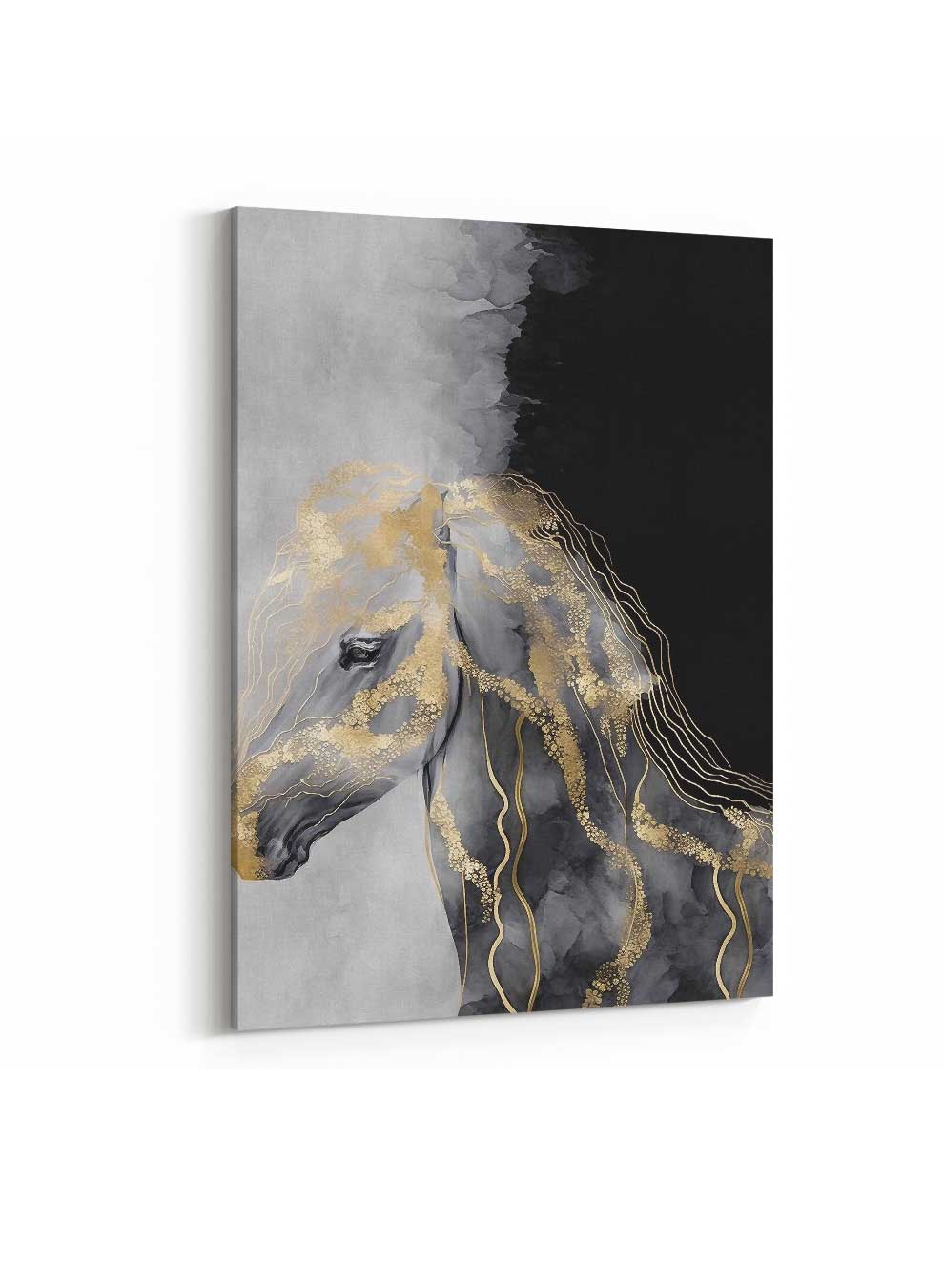 Canvas Wall Art Stretched Over Wooden Frame with Gold Floating Frame Paintings & Pictures| LOWHA
