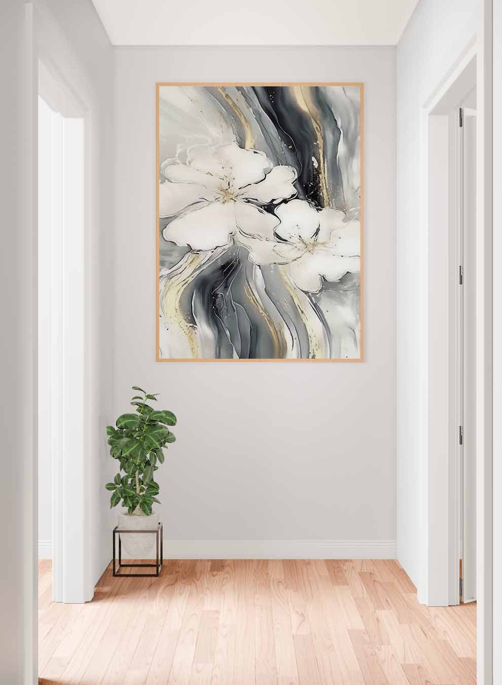 Canvas Wall Art Stretched Over Wooden Frame with Gold Floating Frame Paintings & Pictures| LOWHA