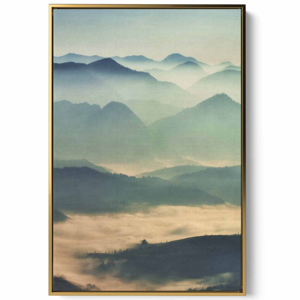 Canvas Wall Art Stretched Over Wooden Frame with Gold Floating Frame Paintings & Pictures| LOWHA