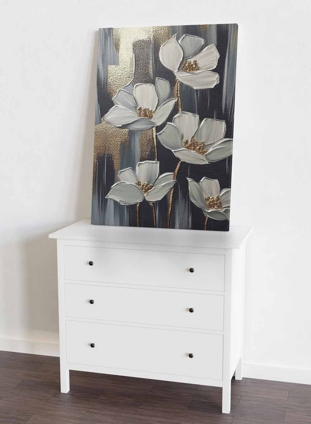 Canvas Wall Art Stretched Over Wooden Frame with Gold Floating Frame Paintings & Pictures| LOWHA
