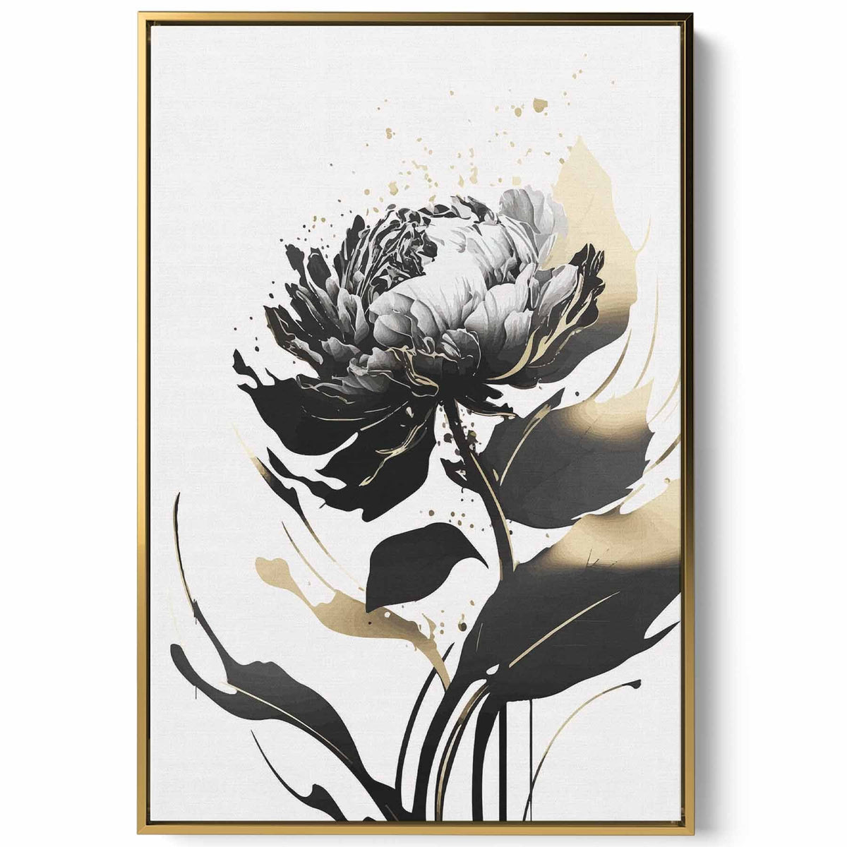 Canvas Wall Art Stretched Over Wooden Frame with Gold Floating Frame Paintings & Pictures| LOWHA